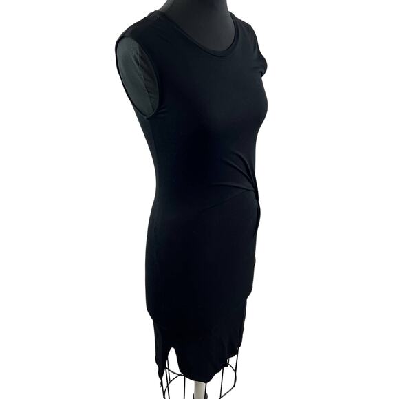 ALLSAINTS Marilla Black Sleeveless Round Neck Twist Side Bodycon Dress Size 2 - Picture 4 of 8